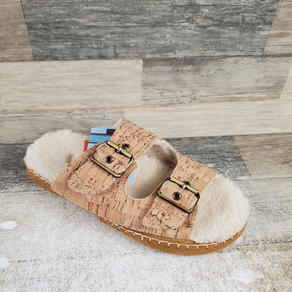 Acorn Camden Womens Slide Sandals Sz 6.5 - 7.5 Cork Double Buckle Slip On